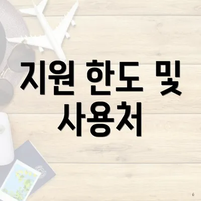 지원 한도 및 사용처