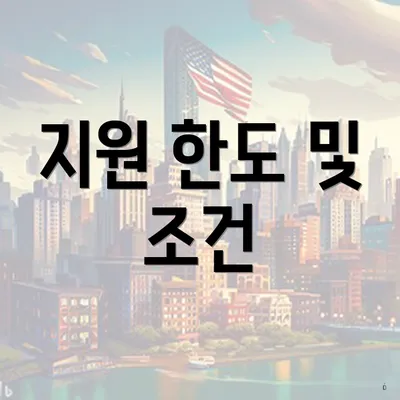 지원 한도 및 조건