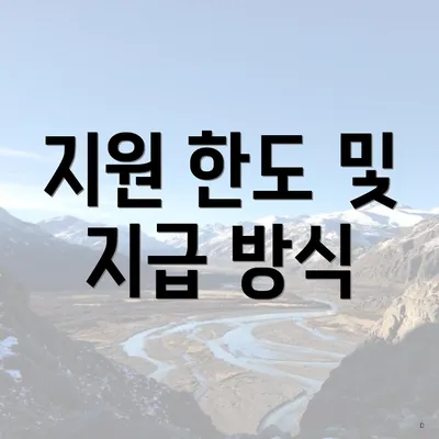 지원 한도 및 지급 방식