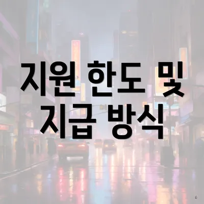 지원 한도 및 지급 방식