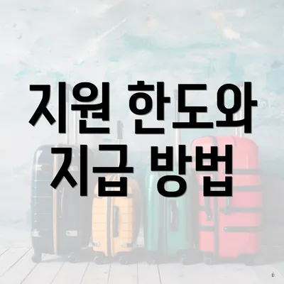 지원 한도와 지급 방법