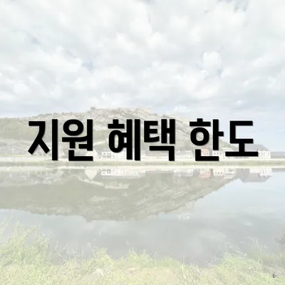 지원 혜택 한도