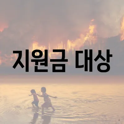 지원금 대상