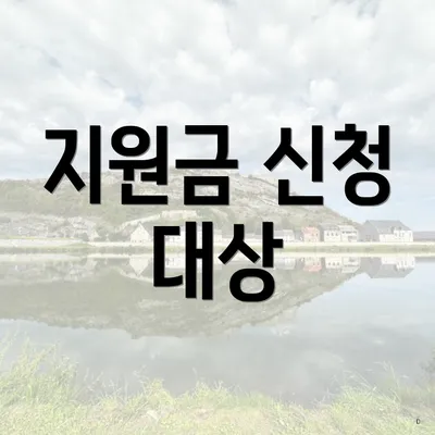 지원금 신청 대상