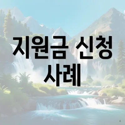 지원금 신청 사례