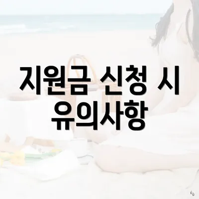 지원금 신청 시 유의사항