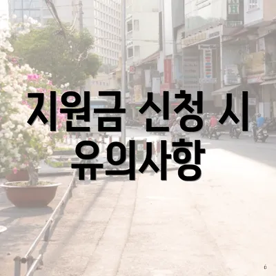 지원금 신청 시 유의사항