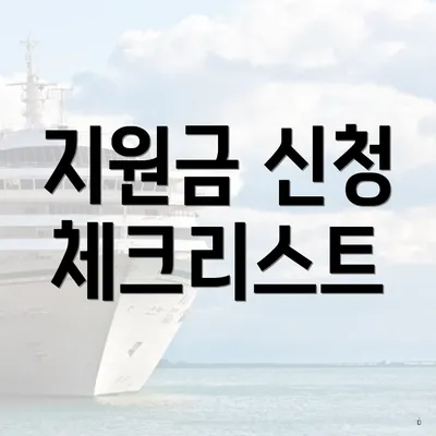 지원금 신청 체크리스트