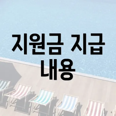 지원금 지급 내용