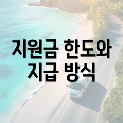 지원금 한도와 지급 방식