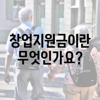 창업지원금이란 무엇인가요?