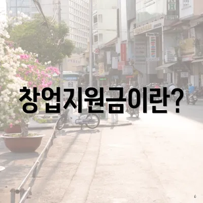 창업지원금이란?