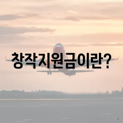 창작지원금이란?
