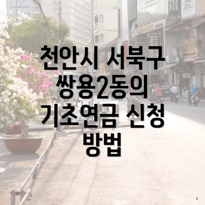 천안시 서북구 쌍용2동의 기초연금 신청 방법