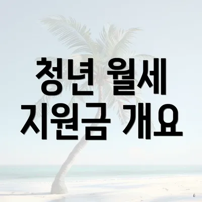 청년 월세 지원금 개요