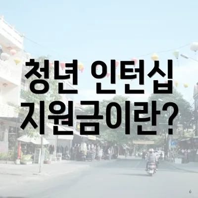 청년 인턴십 지원금이란?