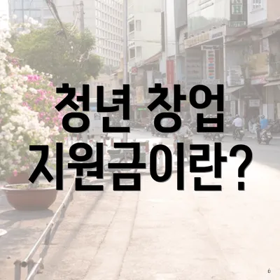 청년 창업 지원금이란?