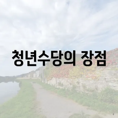 청년수당의 장점