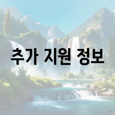 추가 지원 정보