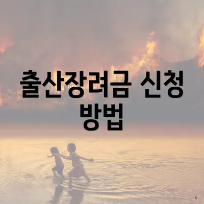 출산장려금 신청 방법