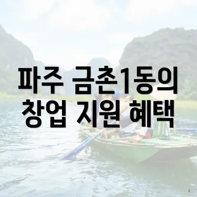 파주 금촌1동의 창업 지원 혜택