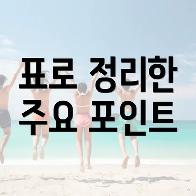 표로 정리한 주요 포인트