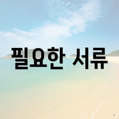 필요한 서류