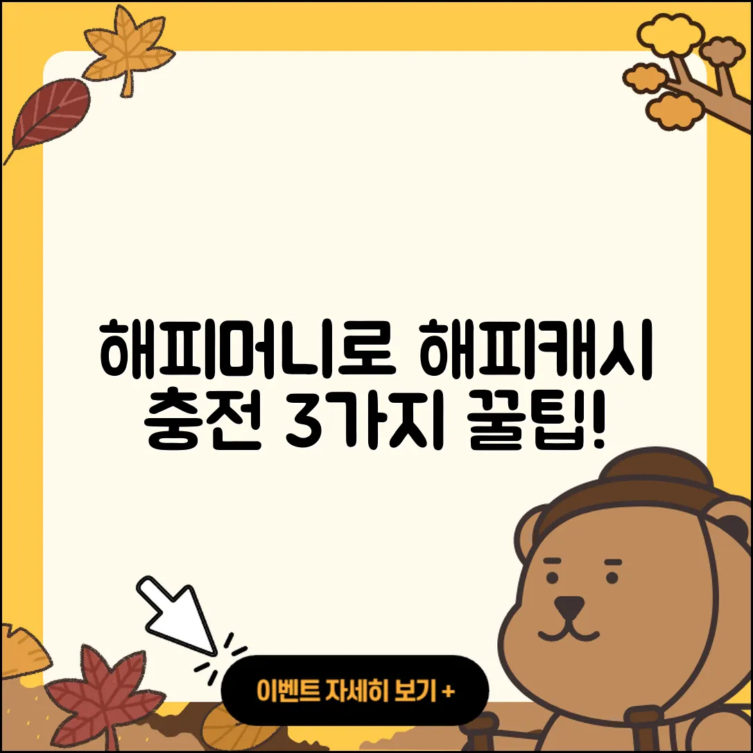 해피머니 문화상품권으로 해피캐시 충전하는 3가지 팁