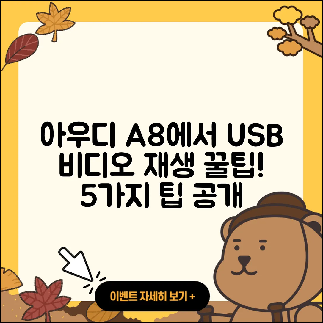 아우디 A8에서 USB로 비디오 재생하는 5가지 팁