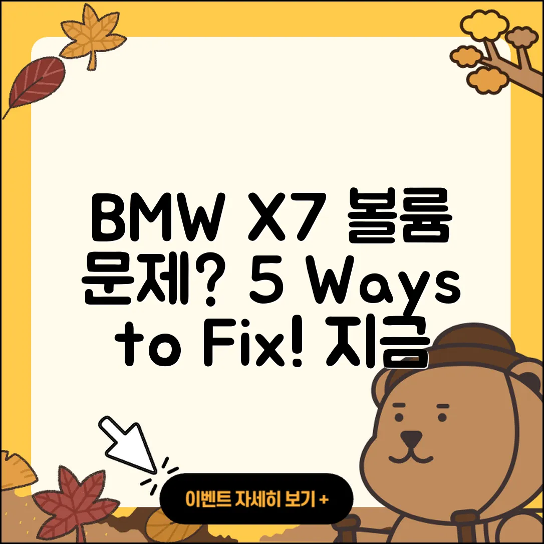 BMW X7 오디오 볼륨 문제 해결 5가지!