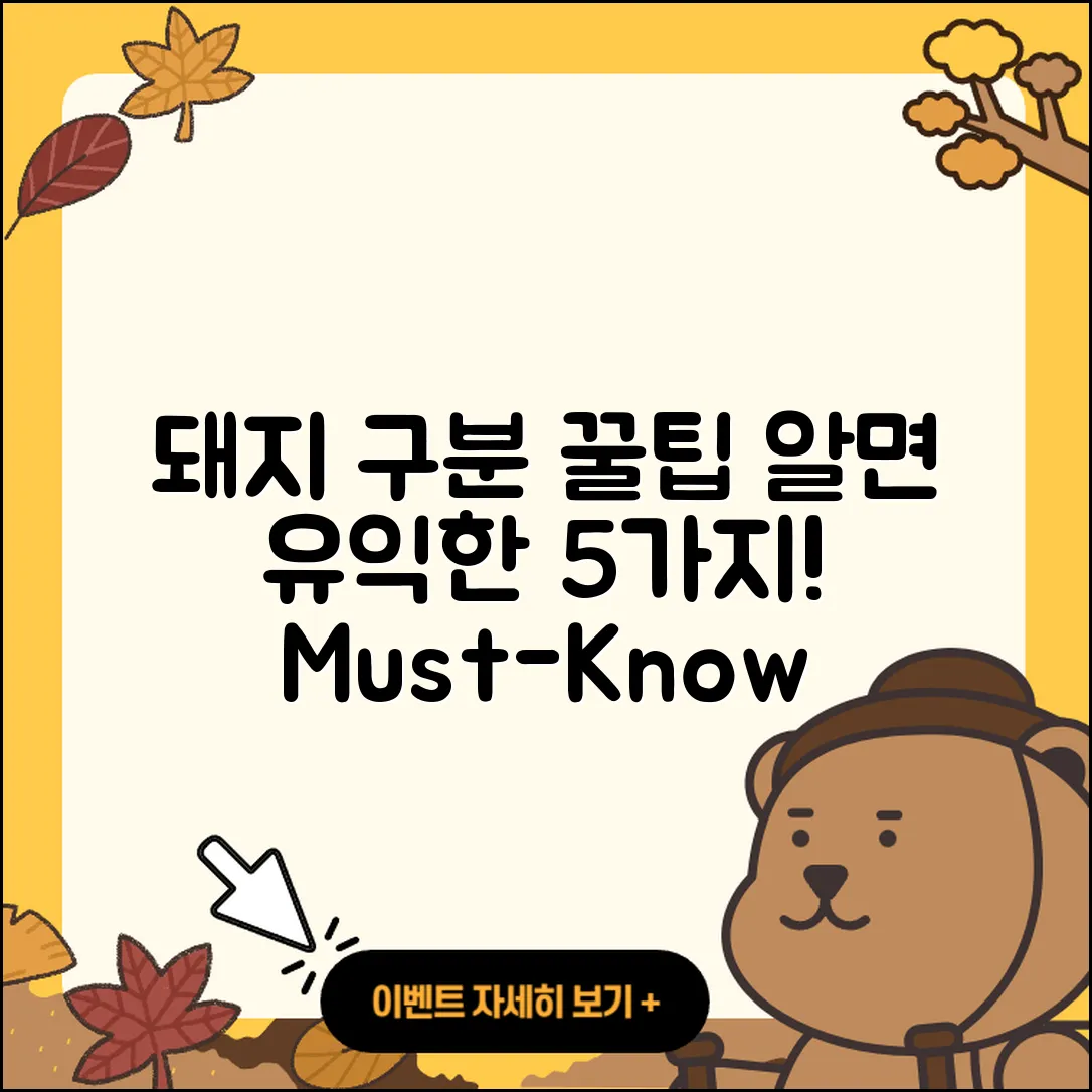 되지 돼지구분, 알아두면 좋은 5가지 방법!