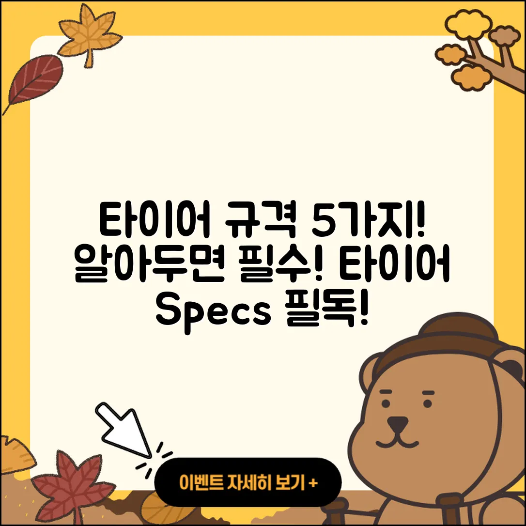 타이어 규격 알아야 할 5가지 기본