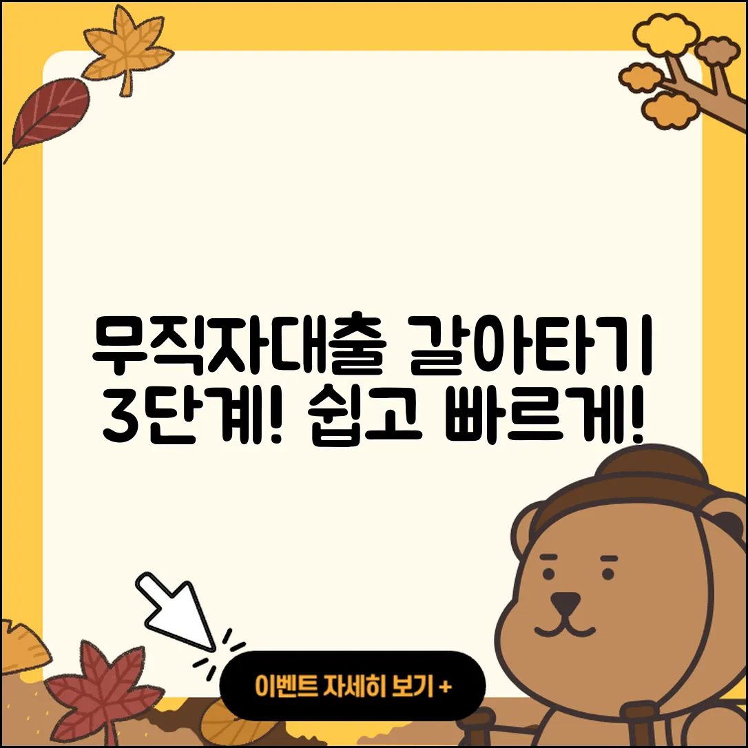 무직자대출 갈아타기 3단계로 쉽게!